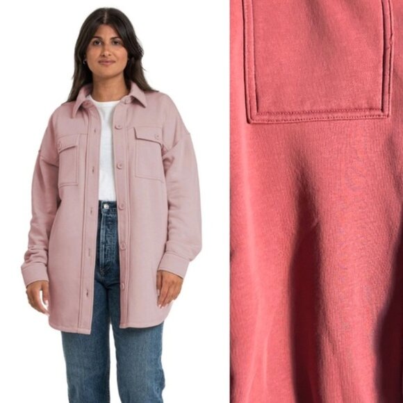 Lazy Pants Sz M Raspberry Shacket - Picture 1 of 10